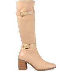 Foam High Boots Journee Collection Gaibree Wide Calf - Beige