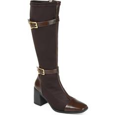 Foam High Boots Journee Collection Gaibree Wide Calf - Chocolate