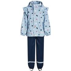 Gepunktet Oberbekleidung Petite Chérie Atelier Claire Rain Set - Blue Dots