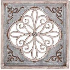 Beige Wall Decor Olivia & May Traditional Wood and Iron Flourish Wall Decor 91.4x91.4cm