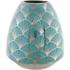 Dkd Home Decor Vase Porcelain Turquoise Oriental (16 x 16 x 18 cm) Vase