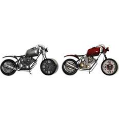 Grey Table Clocks Dkd Home Decor Table clock Motorcycle Iron (2 pcs) (44 x 13.5 x 23 cm) Table Clock