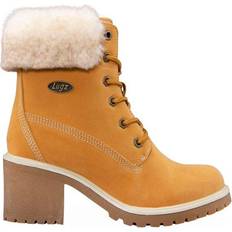 Gold - Women Lace Boots Lugz Clove Fur 6 Inch - Golden Wheat/Cream/Tan/Gum