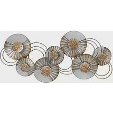 Natural Wall Decor LuxenHome Modern Flower Wall Decor 48x22.5"