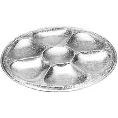 Sølv Engangstallerkner Plates Catering Plate 7 Compartments Silver 70-pack