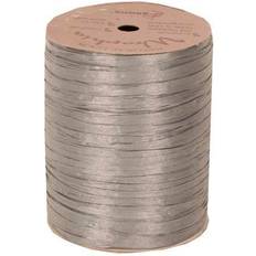 Jam Paper Raffia Ribbon, 100 Yards, Silver, 1/Pack