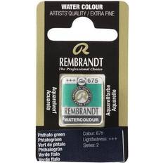 Half pan Rembrandt akvarelfarve half pan – Phthalo Green 675