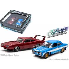 Scale Models & Model Kits GreenLight 1969 Dodge Charger Daytona and 1974 Ford Escort RS 2000 Mkl The Fast and The Furious Movie Set of 2 pieces 1/43 Diecast Model Cars instock 86251