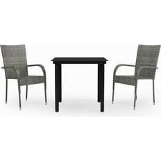 vidaXL 3099377 Patio Dining Set, 1 Table incl. 2 Chairs