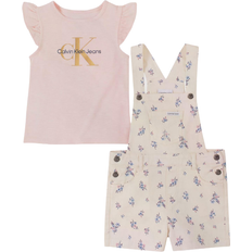 Calvin Klein Girls Other Sets Calvin Klein Baby Girl's Logo T-shirt & Printed Denim Shortall Set 2-piece - Rose