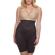Naomi & Nicole Unbelievable Comfort Hi Waist Thigh Slimmer Plus Size - Black