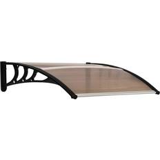 Window Awnings OutSunny Fixed Door Canopy Brown