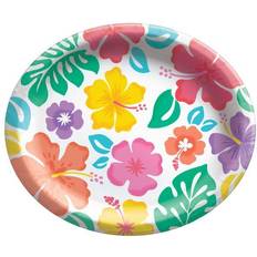 Amscan Disposable Plates Summer Hibiscus 20-pack