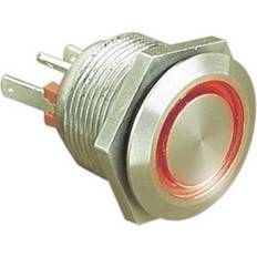 Interruptores de corriente Eska Bulgin MPI002/28/RD Tamper-proof pushbutton 24 V DC 0.05 A 1 x Off/(On) momentary Red (Ø x L) 22 mm x 32.7 mm IP66 1 pc(s)