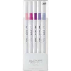 Rosa Penne a punta fine Uni Emott Fineliners Set of 5, Floral Colors