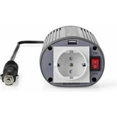 Usb stik til cigarettænder Nedis Power Inverter Modificeret sinus Indgangsspænding: 12 VDC Enhedens strømudgangsforbindelse: 1 230 V ~ 50 Hz 150 W Peak-effekt: 300 W Sokkel type: F (CEE 7/3) USB Stik til cigarettænder Modifieret Sinuskurve Sikring Sølv