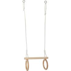 Small Foot Trapeze with Wooden Gymnastic Rings