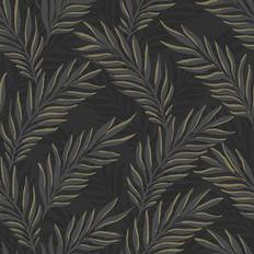 Tapet Palmblad Svart Non Woven