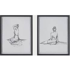 Madison Park Feminine Figure 2pcs Framed Art 17x21" 2