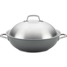 Dishwasher Safe Wok Pans Anolon Accolade Nonstick Hard Anodized with lid 13.5 "