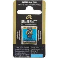 Turkise Akvarellmaling Rembrandt Watercolour Pan Cobalt Turquoise Blue 586