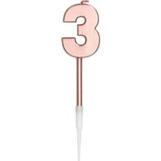 Tal Kagelys Folat Cake Candles Rose Gold Metallic Number 3