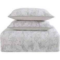 Oceanfront Resort Tropical Plantation Toile Bedspread Grey, White (274.32x228.6cm)