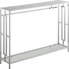 Glass - Silver Console Tables Convenience Concepts Town Square Console Table 9.2x42"