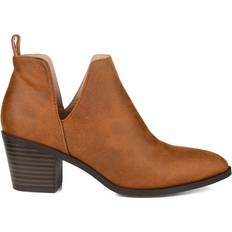 Faux Leather Ankle Boots Journee Collection Lola - Brown