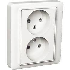 Vägguttag ojordat Schneider Electric Exxact Basic Vägguttag 2-vägs, ojordat, vit