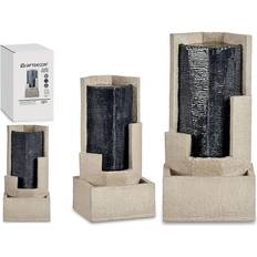 Artículos de Fiesta Gift Decor Gift Decor Fuente Triángulo Marrón Negro Resina Grande Fácil de Cuidar