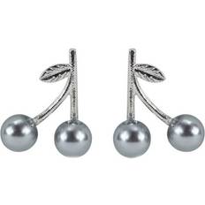 Everneed Cherry Earrings - Silver/White