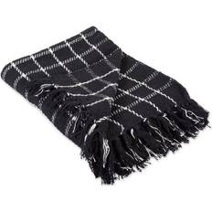 Checkered Blankets Design Imports Checked Blankets Black (152.4x127)