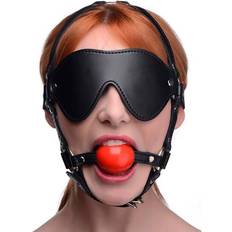 Gagball Strict Justerbar Harness med Blindfold og Gagball