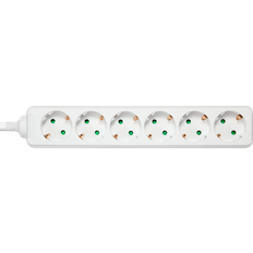 Deltaco Steckdosenleisten Deltaco GT-0600 Power Extension 6 AC Outlet Indoor White 6x CEE 7/3 1.50m