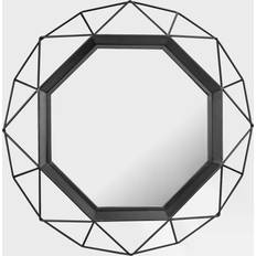 Stonebriar Collection Black Geometric Metal Frame Väggspegel 52.6x60.2cm