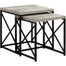 Wood Nesting Tables Monarch Specialties I 3413 Nesting Table 19.8x19.8" 2