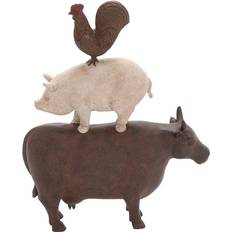 Olivia & May Polystone Stacked Barnyard Animals Sculpture Figurine