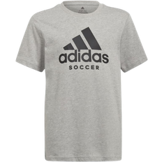 Adidas Kid's Soccer Logo Tee - Medium Grey Heather (HA0921)