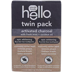 Dental Care Hello Charcoal Epic Whitening Fluoride-Free Toothpaste 2-pack