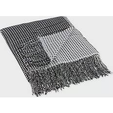Design Imports Waffle Knit Blankets White, Black (152.4x127cm)