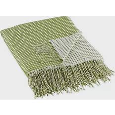 Design Imports Waffle Knit Blankets White, Green (152.4x127cm)