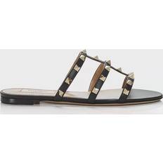 Valentino rockstud Valentino Garavani Rockstud Flat Slide Sandal - Black