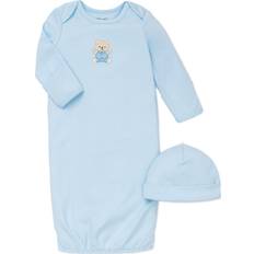 Pajamases Little Me Cute Bear Sleeper Gown & Hat - Light Blue