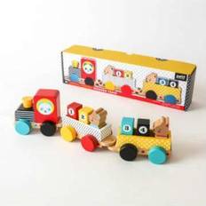 Petitcollage Animal Friends Wooden Pull Along Train