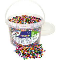 PlayBox Perles PlayBox Rørperler 10-farvet mix 20 000 stk i Bøtte