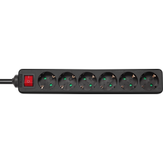 Deltaco outlet 6xCEE 7/3 1xCEE 7/7 switch 1,5m black