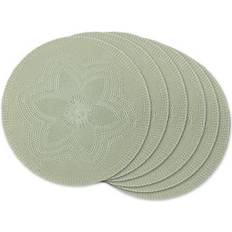 Design Imports Floral 6-pack Place Mat White