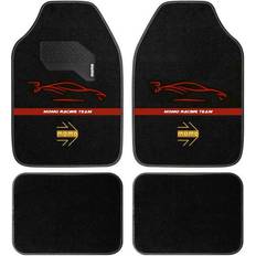 Voitures Momo Tapis De Voiture Set Complet 4 Pcs Universel Noir Rouge