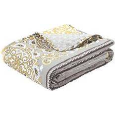 Lush Decor Nesco Blankets Gray, Yellow (152.4x127cm)